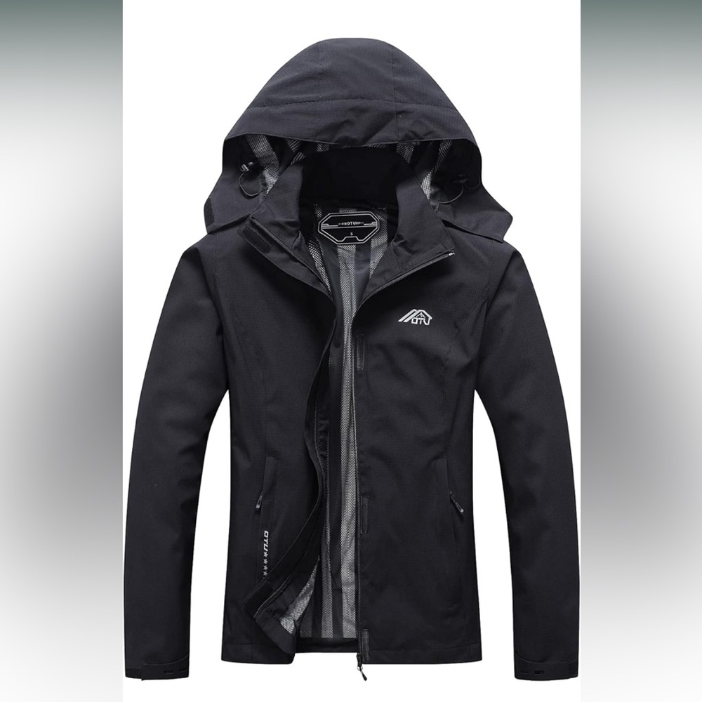 OTU Women's Waterproof Rain Jacket Lightweight Hooded Raincoat